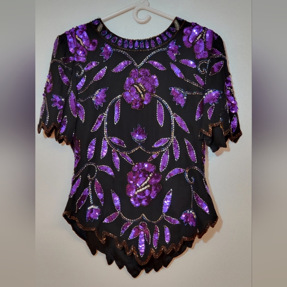 Laurence Kazar Beaded Blouse